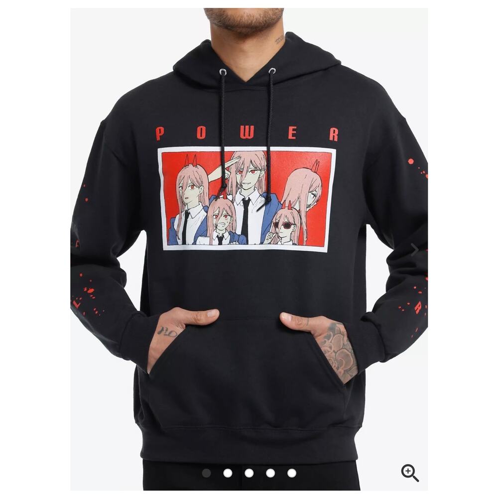 Chainsaw‎ Man Power Anime Hoodie Men's Large Black Crunchyroll Pullover NWT